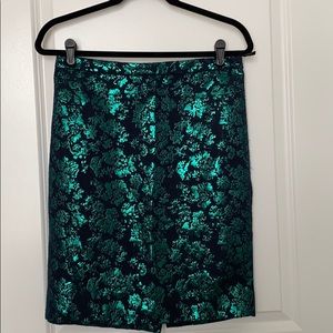 J-Crew Factory Pencil Brocade Midi Skirt